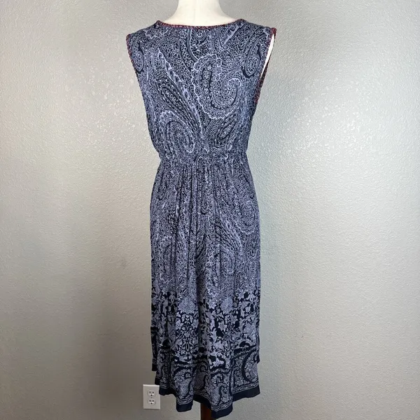 California Moonrise Women‎ Boho Midi Dress Size M Beaded Embroidered Sleeveless - Image 4
