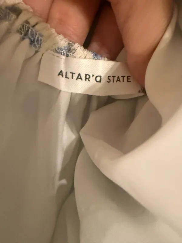 Altar'd State Floral Mini Dress Blue Babydoll S - Image 3