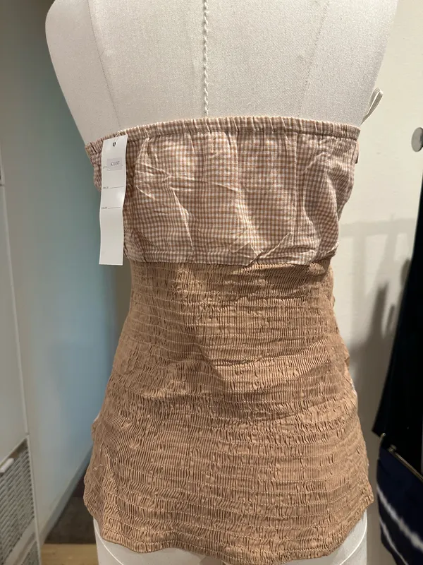 NWT Deadstock Y2K strapless top Brown Size L - Image 4