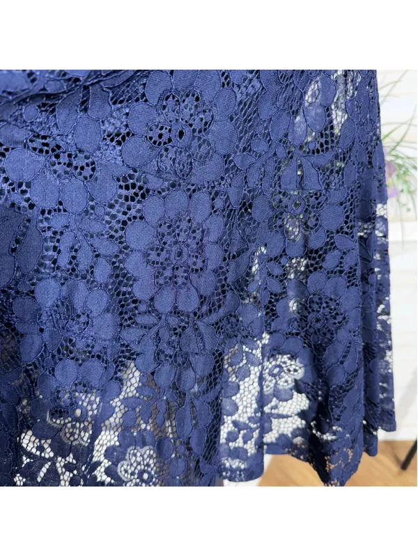 NWT Julian Taylor blue floral lace dress fit flare cocktail mod whimsigoth glam - Image 10