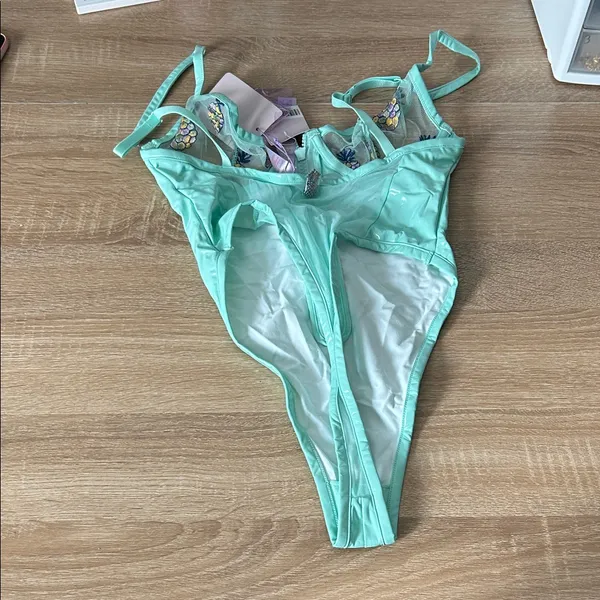 Savage X Fenty TUTTI FRUITY EMBROIDERED TULLE & VINYL TEDDY - Image 6