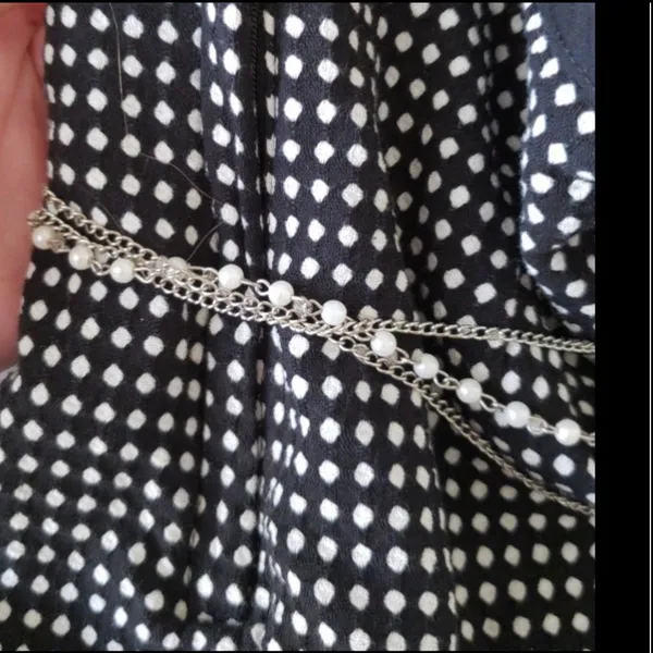 Vintage Wrapper 90’s Polka Dot Skirt bow tulle detachable pearl strand NWOT - Image 6