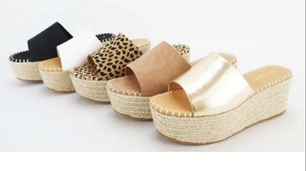 Bamboo Tan Strap Espadrille Wedge - Image 3