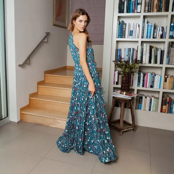 Fame and Partners The Sodalite Sleeveless Boho Pleated Maxi Dress Wedding Guest - Image 4