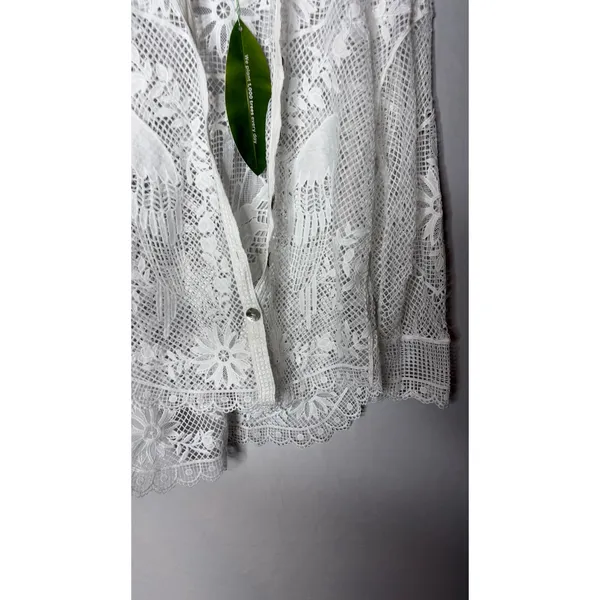 New Farm Rio Landscape guipure lace shirt off white sz XS - Image 6