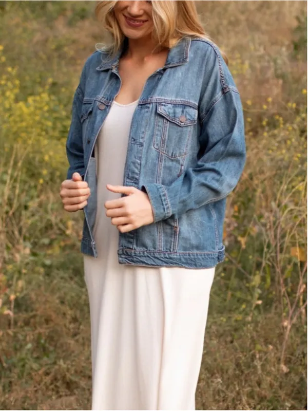 NEW CARLY JEAN LOS ANGELES CJLA Hunter Jean Jacket Medium Wash 3X - Image 5