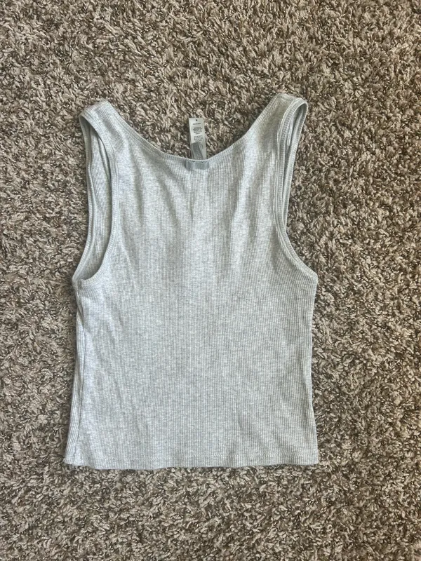 Skims Cotton Rib Tank and Shorts in Grey - Image 4