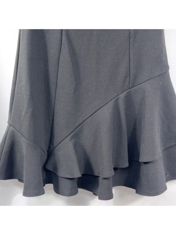 Lulu’s Black Strapless Ruffle Hem Mini Dress M - Image 3