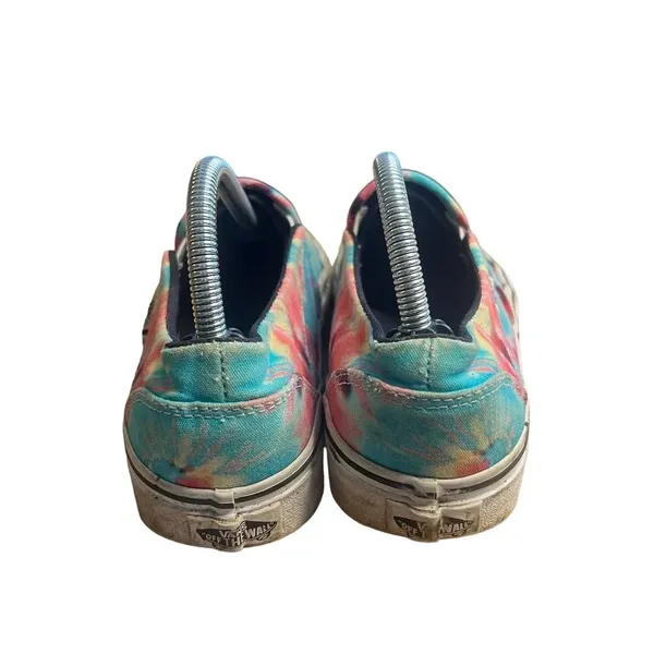 Vans Asher Slip-On Sneaker Women’s 9.5 Canvas Rainbow Tie Dye Multicolor‎ - Image 5