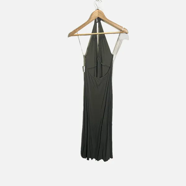 Charlotte Russe Olive Green‎ Halter Maxi Dress Open Back Sumersquad 3D1649 NWT M - Image 4