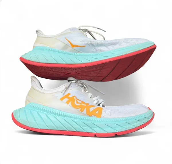 HOKA One One Carbon X 2 Men’s 12.5D Running Shoes White Orange Carbon Plate Road - Image 6