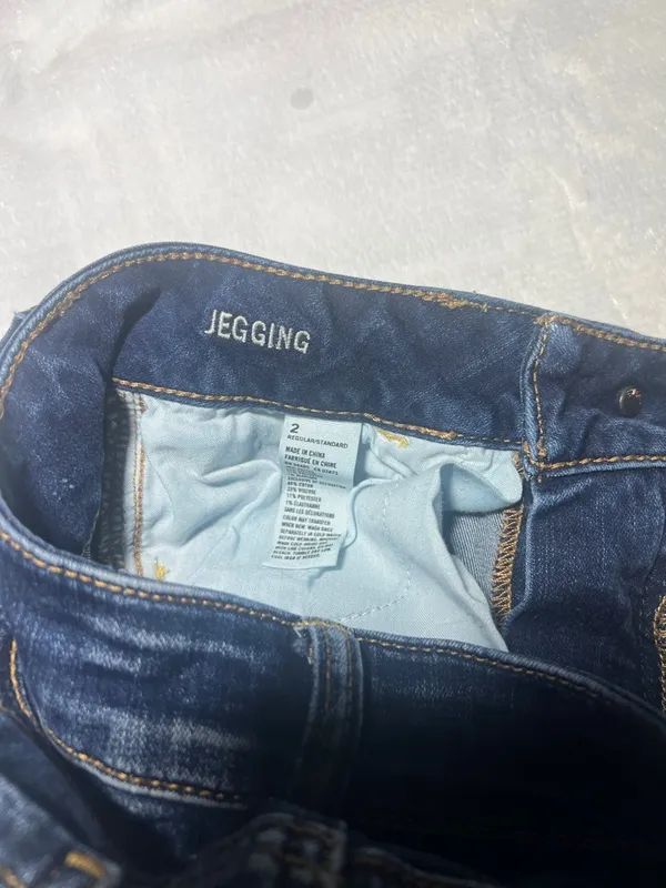 American Eagle Outfitters Navy Blue Ripped Skinny Jeans - Image 4