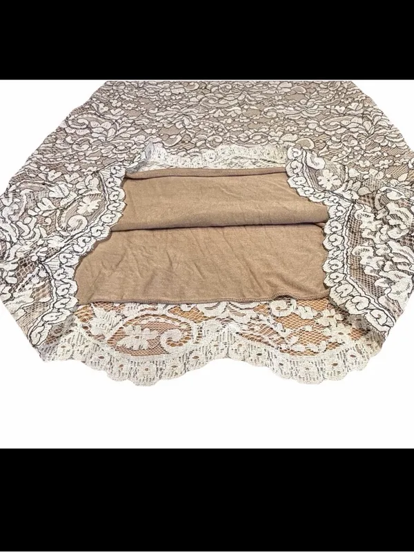 Lulus Women’s Simply Chic Black and Cream Short Sleeve Lace Shift Dress Size M - Image 7