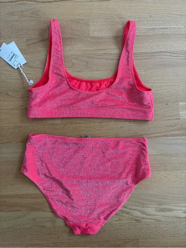 Good American Fiery Coral Sparkle Bikini Set - Image 2