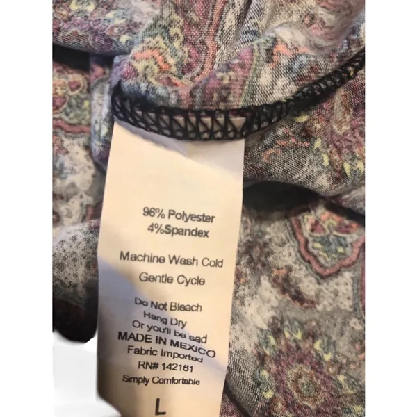 LuLaRoe Dress Size L Black and Purple Paisley - Image 4
