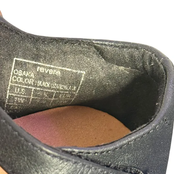 Revere Osaka Mary Jane Comfort Shoes Black Leather Strap Reptile Print 7.5 Wide‎ - Image 4