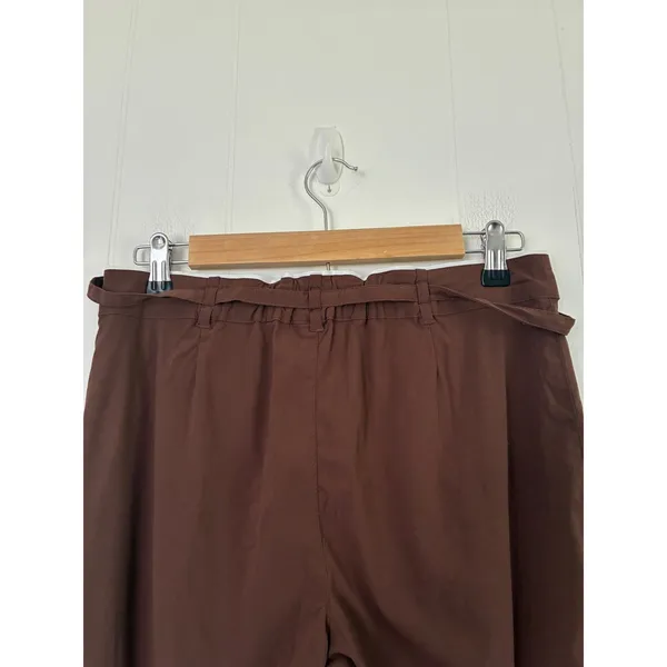 Lucy Womens XS Brown Wide Leg Cropped Pants Nylon Spandex Sporty Capri - Image 5