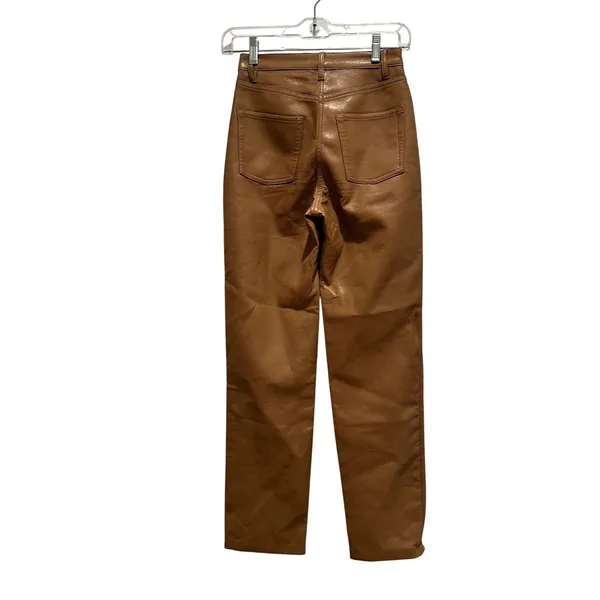 Aritzia Wilfred Melina Faux Leather Pants Camel 00 Minimalist‎ Capsule Fall - Image 2