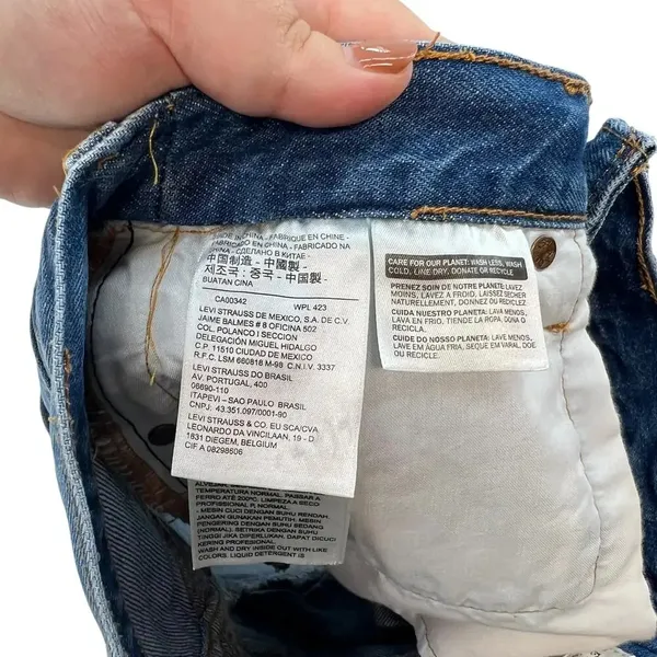 Levi's Deconstructed‎ Mini Skirt Medium Wash Denim Jean Size 28 - Image 11