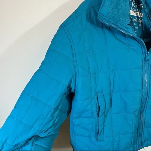 Love Tree Women's‎ Teal Blue Packable Lightweight Puffer Jacket Medium - Image 5