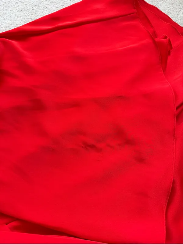 Free People x Fame & Partners Dea Red Satin Wrap‎ Maxi Dress Size 8 - Image 15
