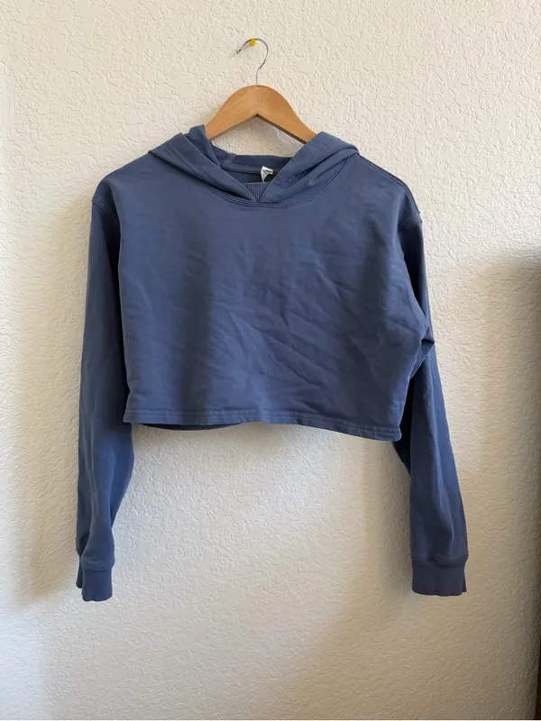 Lululemon All Yours Cropped Hoodie Sweater‎ Navy Blue 8 - Image 4