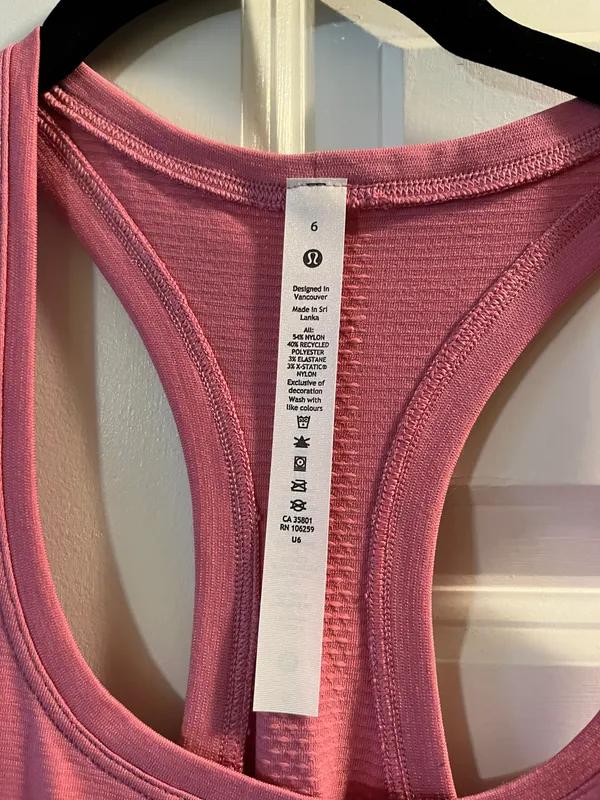 Lululemon Swiftly Tank Tank Top Race Length Pink Blossom Size 6 - Image 4