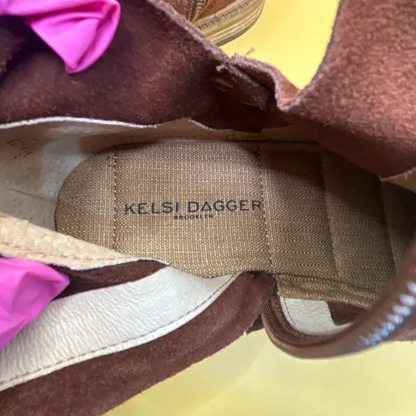 Kelsi Dagger Brooklyn Ego Ankle Boots Women’s 8.5 Brown Suede Zip Boho Western - Image 7