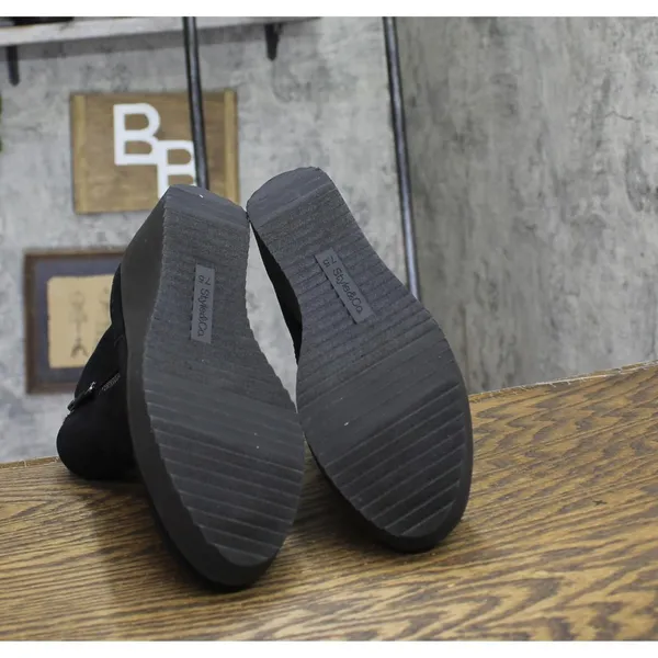 NEW Style & Co. Womens Sayylor Wedge Booties 10019630400 Black Microsuede 7.5M - Image 9