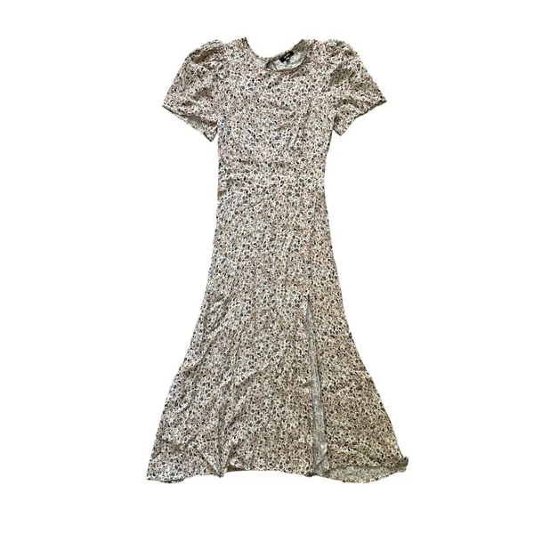 Afrm Jamie Floral Print‎ Open Back Short Puff Sleeve Dress Size S/P - Image 2