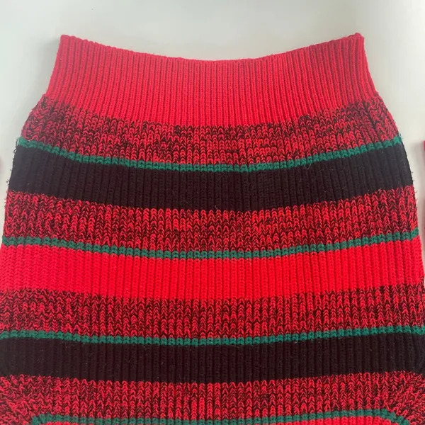 Vintage Striped Sweater Pullover Red Black Green Retro Hong Kong Bright Colorful - Image 4