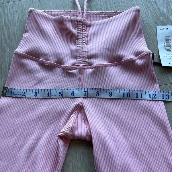 Strut This The Aubrey Ankle Leggings Womens Small Tiny Fit Chalk Pink Ribbed - Image 9