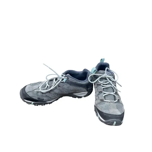 Merrell Womens Gray Leather Hiking Shoes Sneakers Size 10 SKU 8826 - Image 2