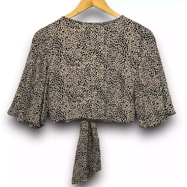 NWT Womens American Eagle Tie Front Animal Print Leopard Shrug Top - Sz S - Image 2