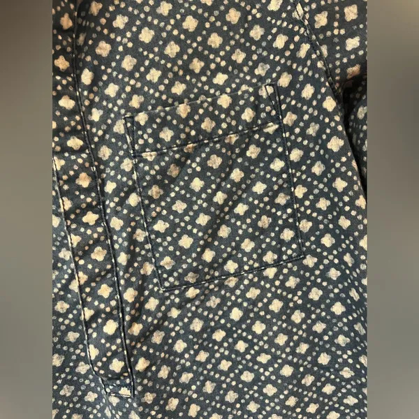 Madewell Chambray Blue & White Floral‎ Stamp Popover Tunic Top Shirt Size XS - Image 6