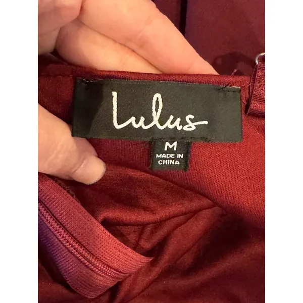 Lulus Dress Women Medium Burgundy Time of Love Sequin Halter‎ Skater Mini Prom - Image 11