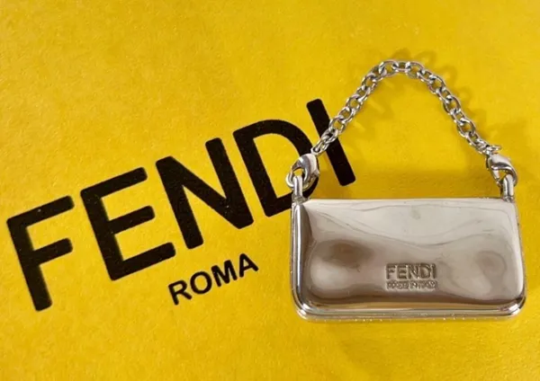 Fendi Silver Metal Detailed Shoulder Bag, Bag Charm - Image 2