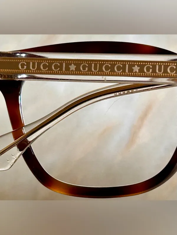 Gucci GG0566ON 002 Womens Tortoise Crystal Cat Eye Glasses Guaranteed Authentic‎ - Image 4