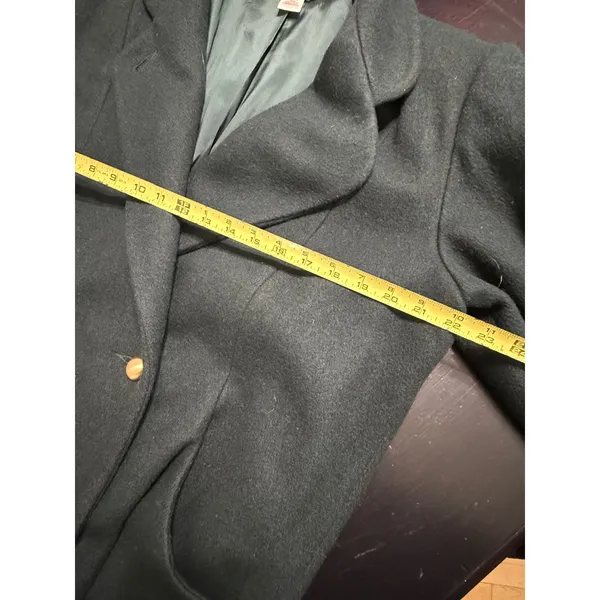 Vintage Worthington Essentials Green Wool Blend Double‎ Breasted Overcoat 14 - Image 5