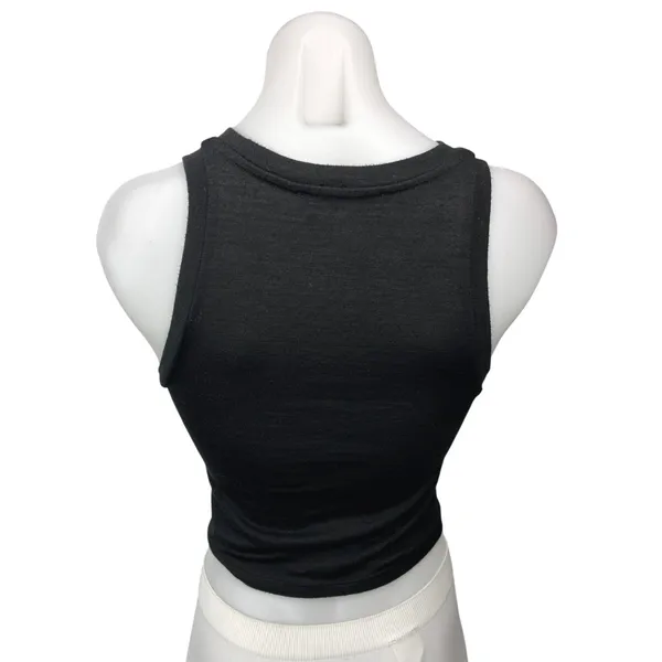 Aritzia Wilfred Black Twist Knot Sleeveless Crew Neck Crop Tank Top Size XS - Image 2