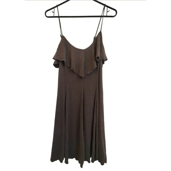 Anthropologie Dress Women Size Medium Ruffle Green Mini Summer Sadie & Sage - Image 2