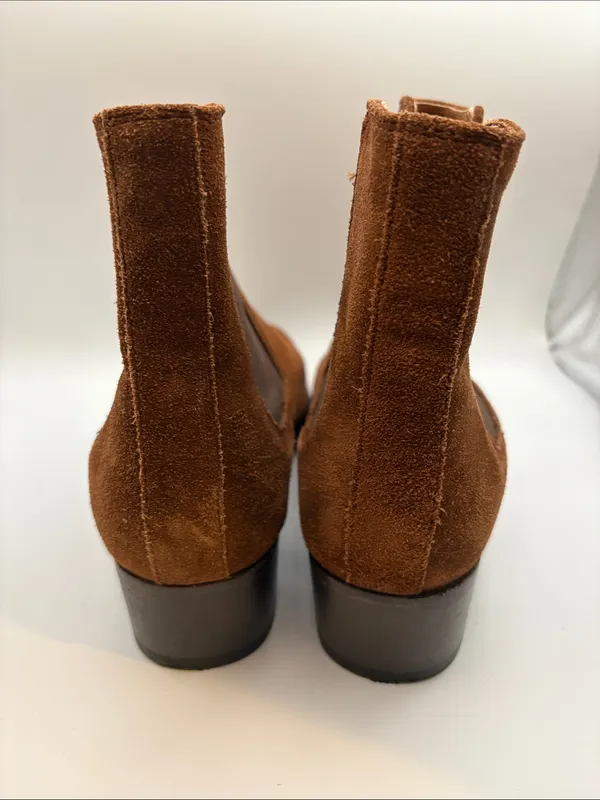 Frye Chestnut Brown Suede Chelsea Ankle Boots - Image 3
