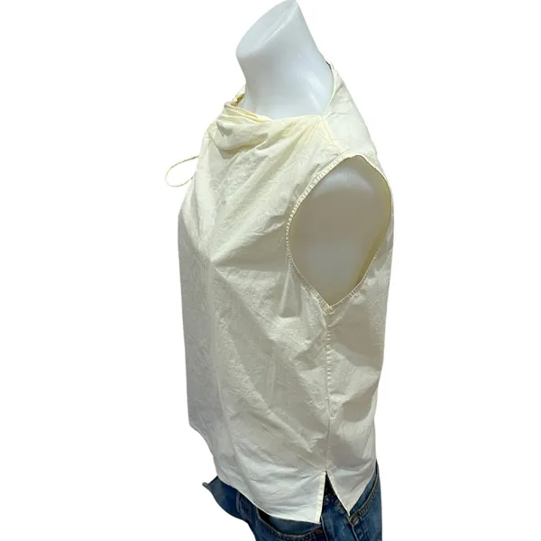 Tory Burch Butter Yellow Ruched Top SIZE 8 Office Work Cotton Designer $348 - Image 8
