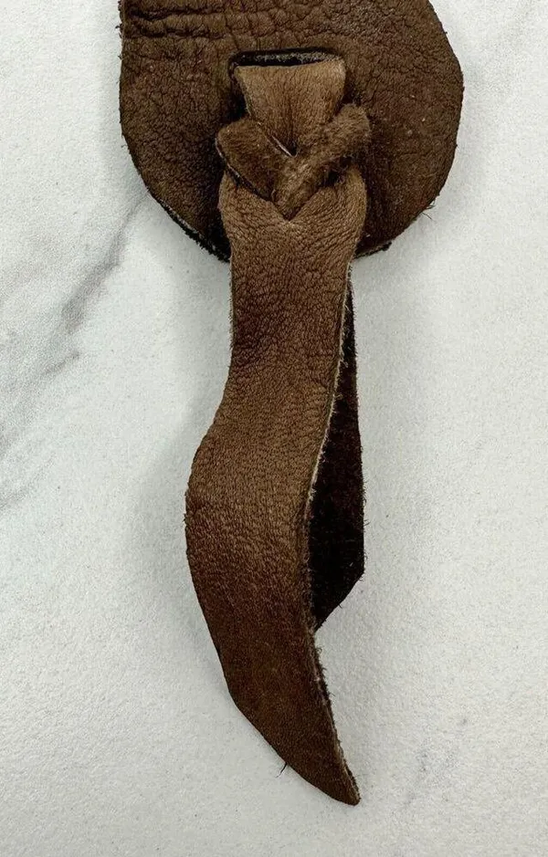 Soft Brown Leather Fringe Western Boho Keychain Keyring - Image 5