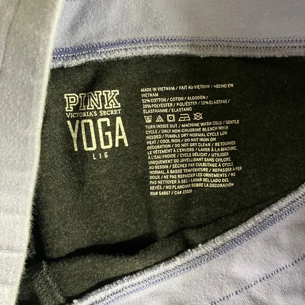 Victoria's Secret PINK Leggings Women‎ Large Charcoal Grey Logo Spellout Y2K - Image 10