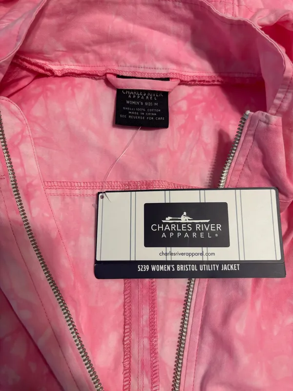 Charles River Apparel Pink Tie Dye Jacket - Image 5