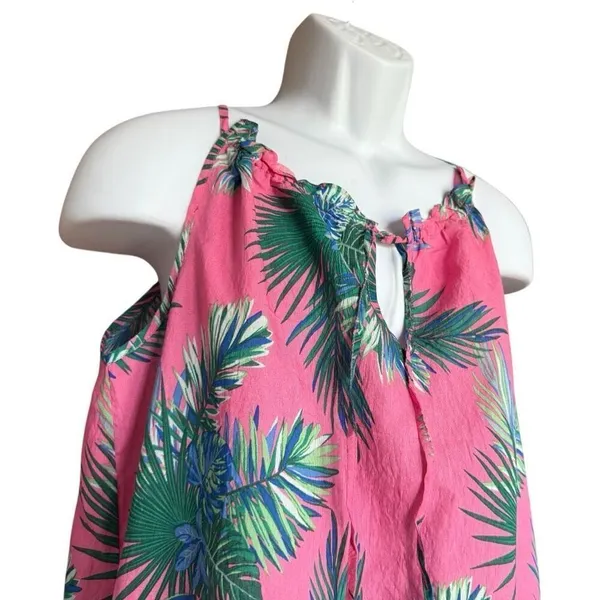 NWT Womens Yumiday High Neck Tropical Palm Flowy Airy Dress Maxi Dress - Sz M - Image 2