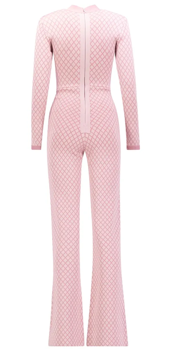 House of CB Pink Printed Jumpsuit - Image 4