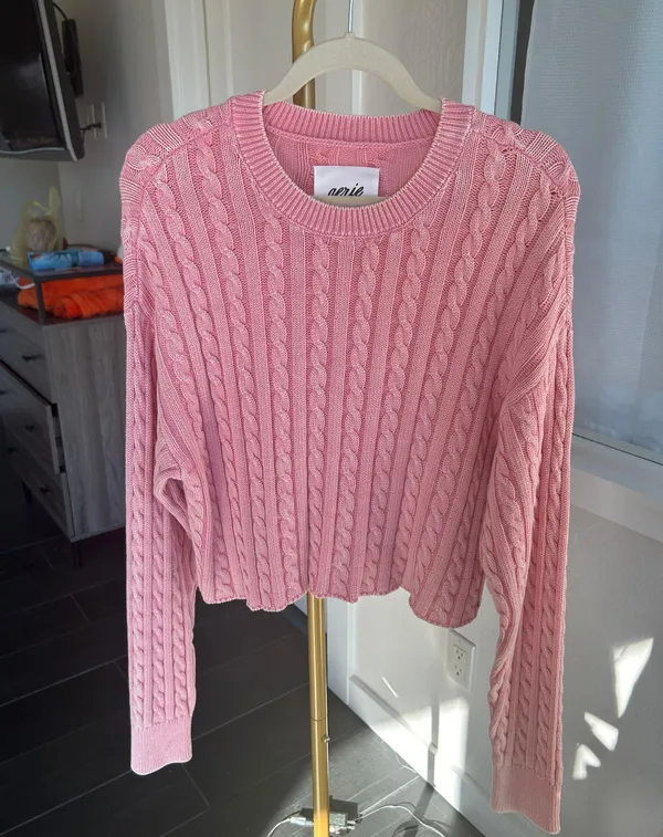 Aerie Cableknit Crop Crewneck Sweater - Image 2