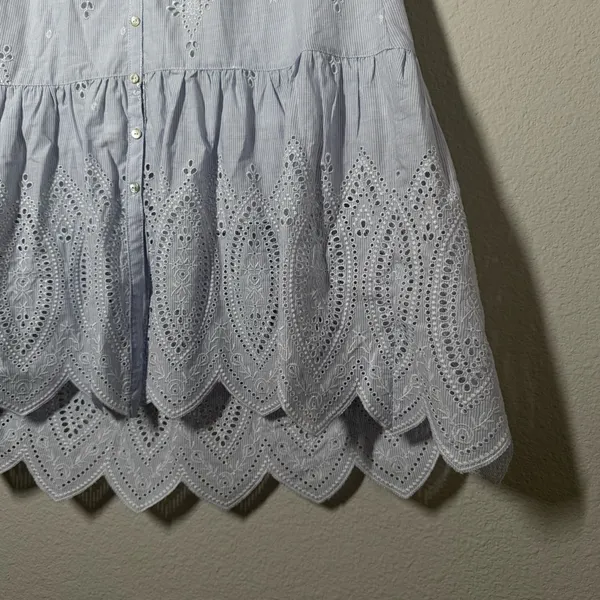 100% Cotton Cottagecore blue & white skirt | Fairycore skirt - Image 2